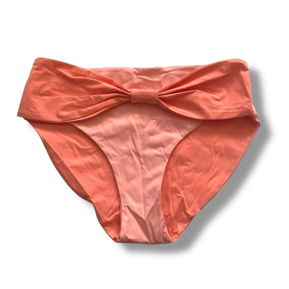 Marysia Swim High Waisted Pink Tonal Bow Bikini Bottom NWOT Size Small Feminine